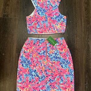 Lilly Pulitzer Vibrant Coral and Blue Set
